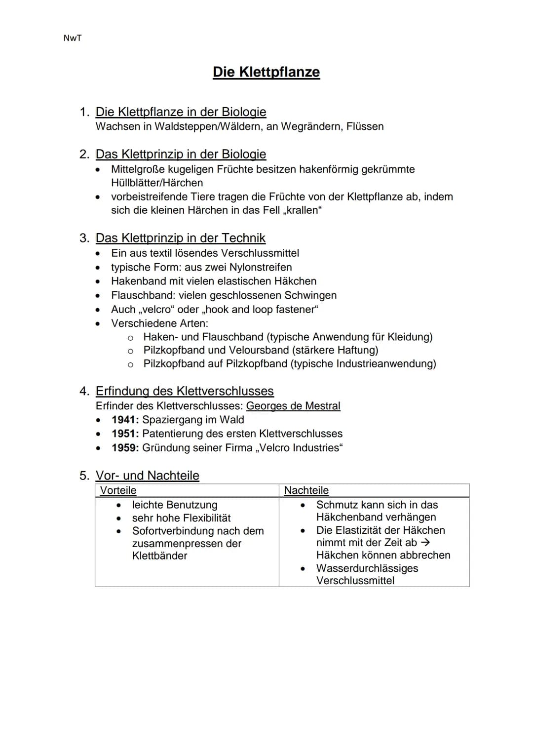  NWT
1. Die Klettpflanze in der Biologie
Wachsen in Waldsteppen/Wäldern, an Wegrändern, Flüssen
2. Das Klettprinzip in der Biologie
●
3. Das