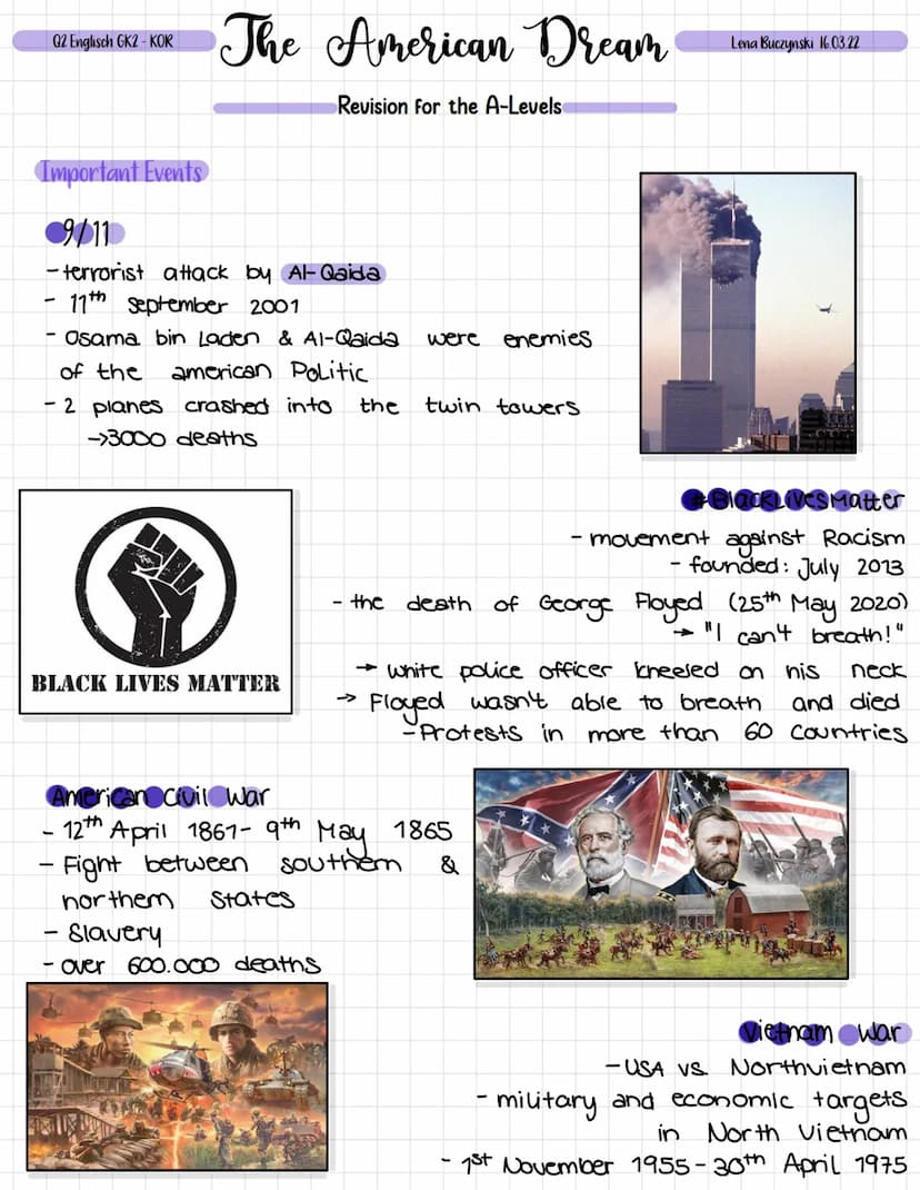 Q2 Englisch GK2 - KOR
WHAT IS THE AMERICAN DREAM?
The American Dream
Revision for the A-Levels
S
"The American Dream is the dream of a land 