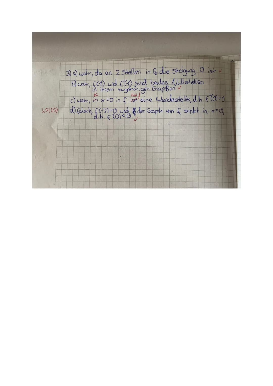 Klasse 11
Name:
MATHEMATIK LEISTUNGSFACH
Teil A ohne Hilfsmittel
Aufgabe 1
Bilde jeweils die Ableitungsfunktion:
a) f(x) = (5x² + 3)4
b) f(x