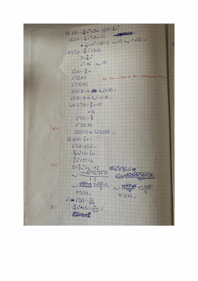 Klasse 11
Name:
MATHEMATIK LEISTUNGSFACH
Teil A ohne Hilfsmittel
Aufgabe 1
Bilde jeweils die Ableitungsfunktion:
a) f(x) = (5x² + 3)4
b) f(x