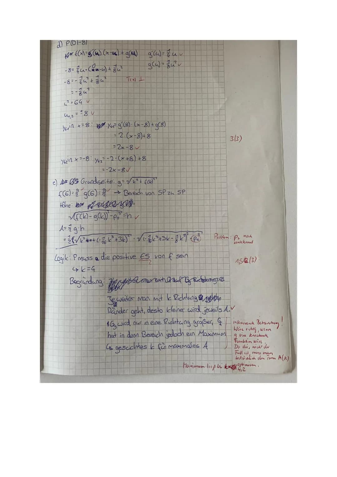 Klasse 11
Name:
MATHEMATIK LEISTUNGSFACH
Teil A ohne Hilfsmittel
Aufgabe 1
Bilde jeweils die Ableitungsfunktion:
a) f(x) = (5x² + 3)4
b) f(x