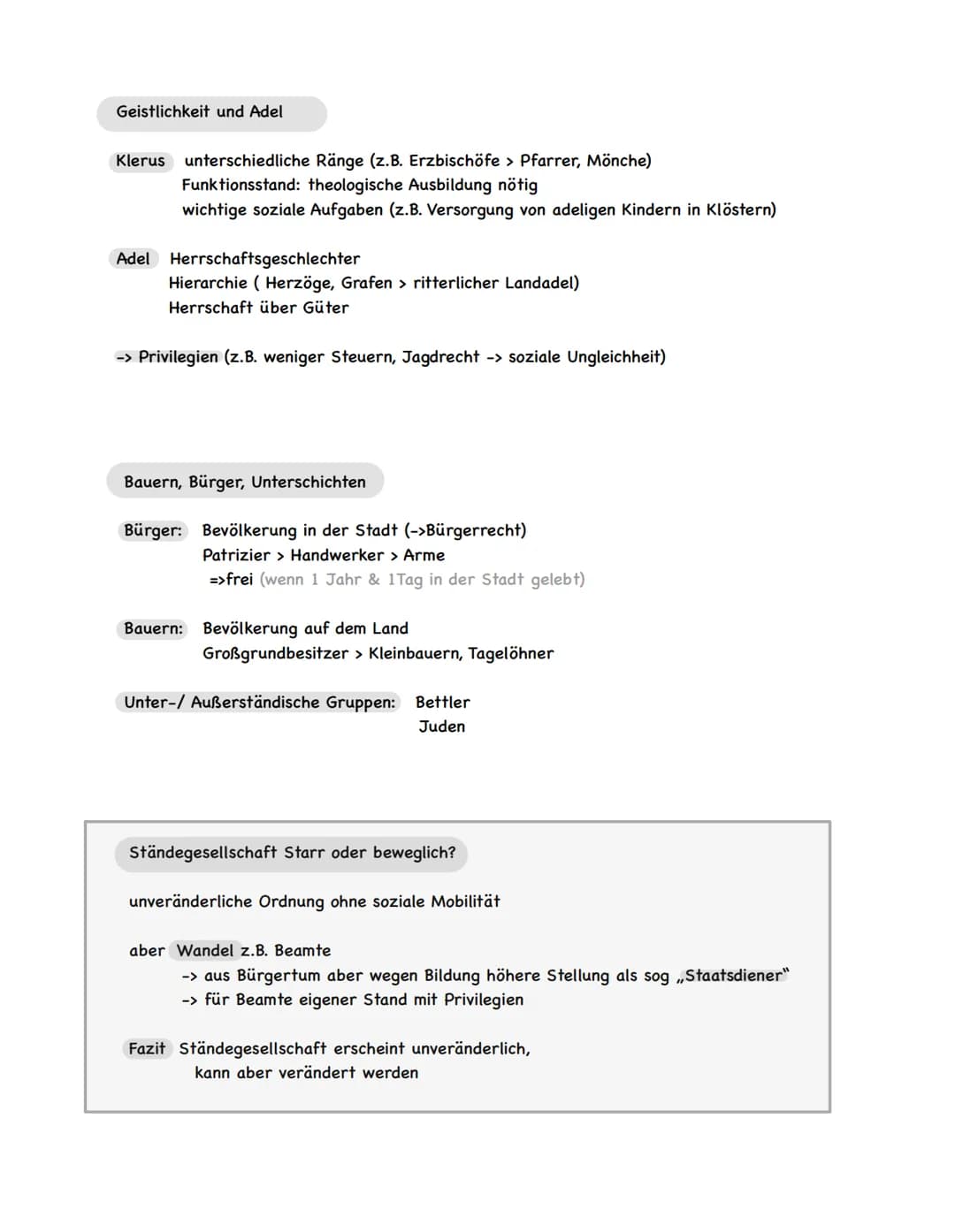 1.1. Ständegesellschaft
3.Stand
Merkmale:
1.Stand
2.Stand
König
- gottgewollte Ordnung
Klerus:
Ausbildung,
Funktionsstand
Adel:
Geburtsstand