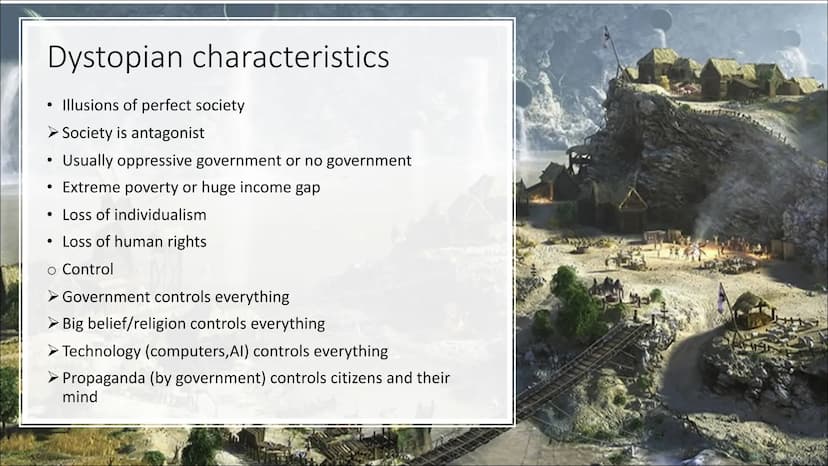 Dystopia &
utopia
From Hannah & Melike
Q2 Contents
●
●
●
●
●
Definition
Utopian Characteristics
Dystopian characteristics
Benefits of dystop
