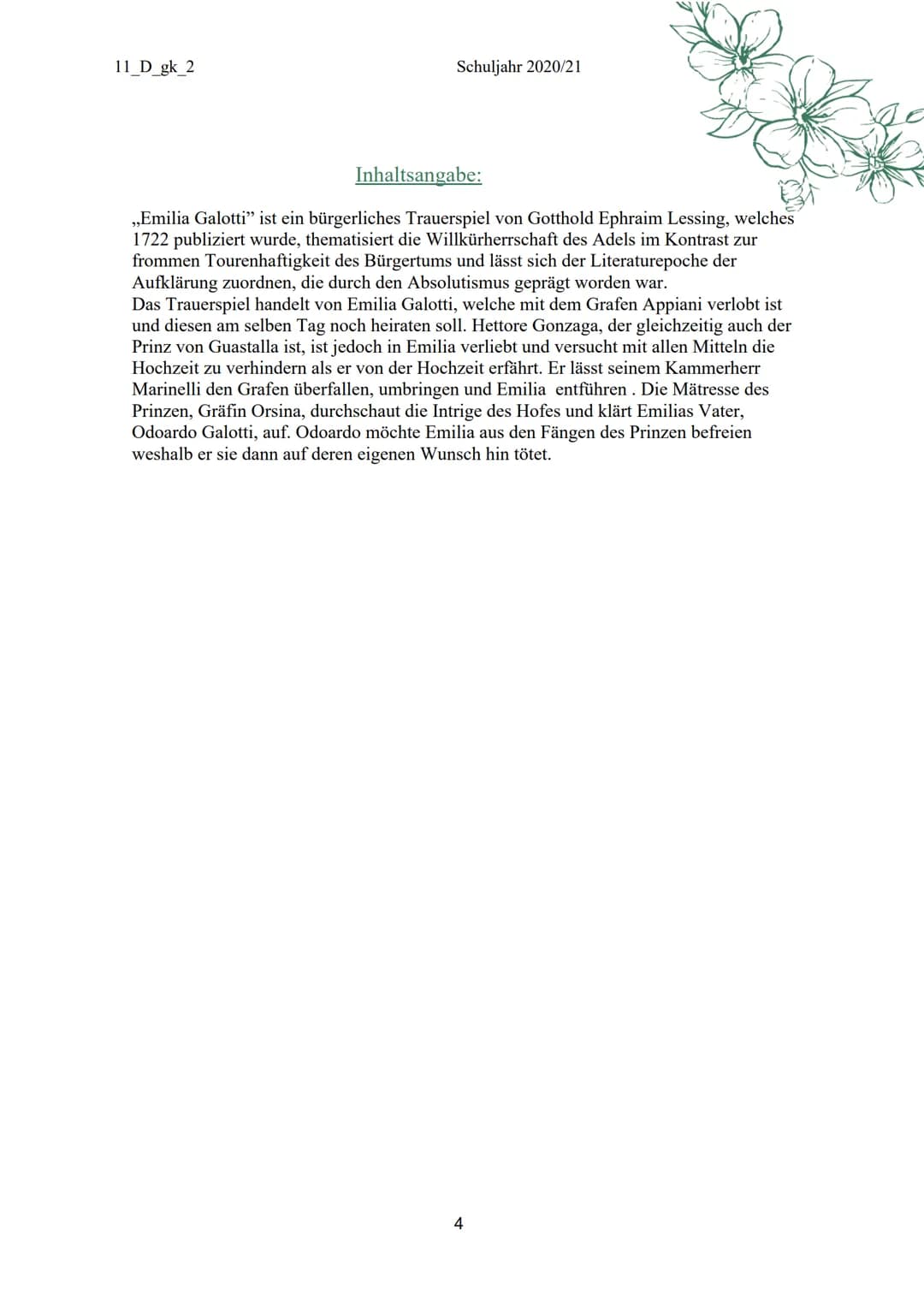 Emilia Galotti Zusammenfassung und Infos zu Gotthold Ephraim Lessing
