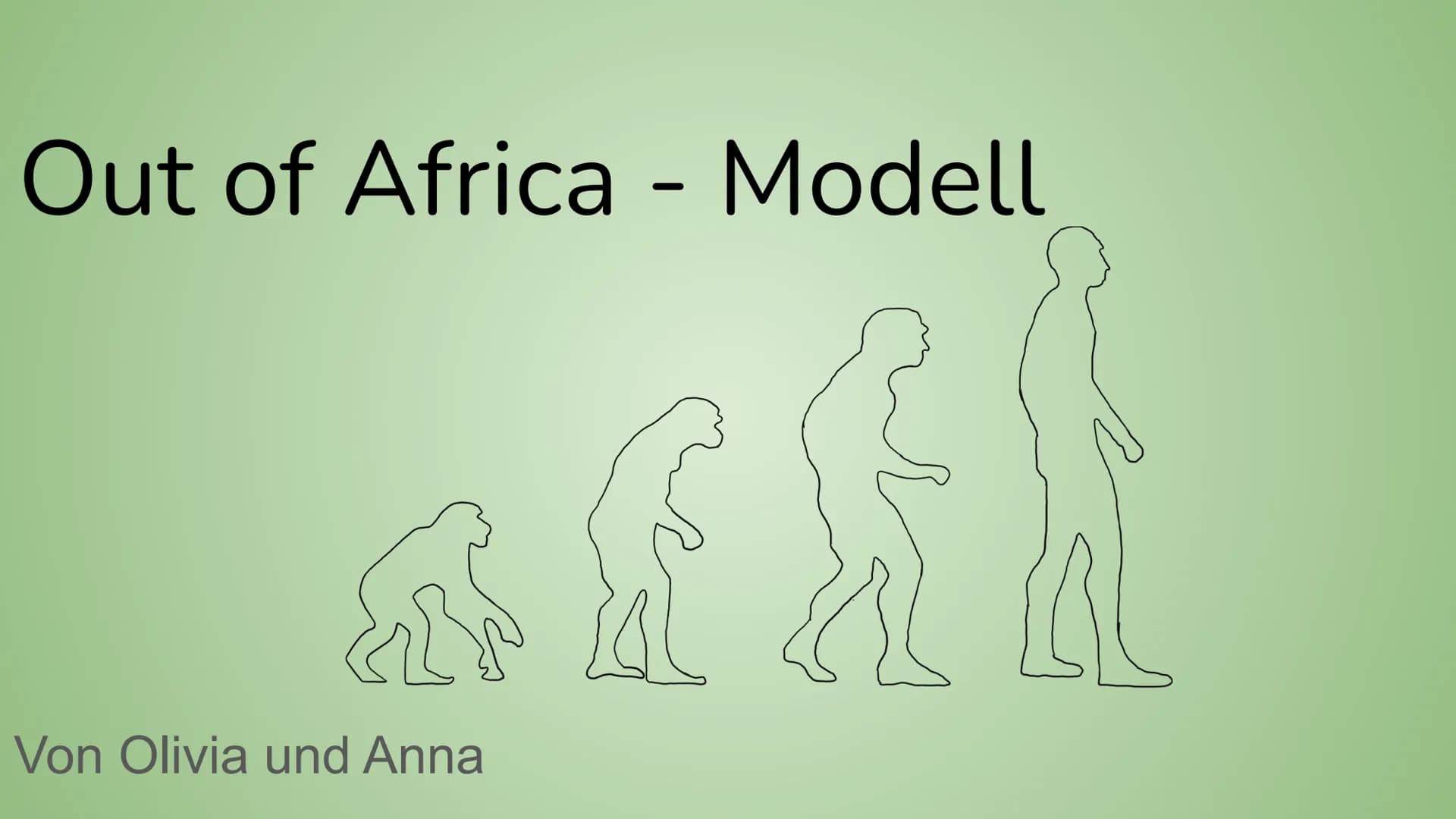 Out of Africa - Modell
Von Olivia und Anna Inhalt
Out of Africa Modell
Definition
Ausbreitung
Migrationsrouten
Wie wird das Modell gestützt
