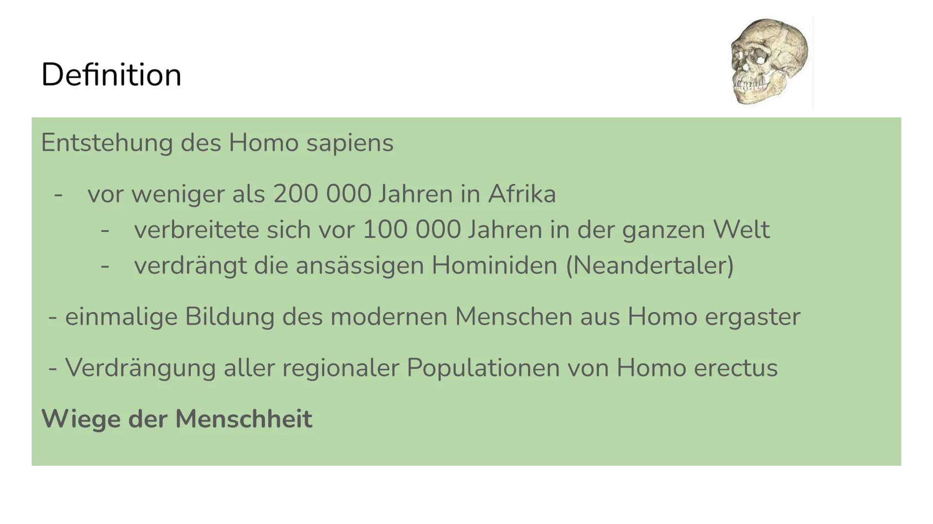 Out of Africa - Modell
Von Olivia und Anna Inhalt
Out of Africa Modell
Definition
Ausbreitung
Migrationsrouten
Wie wird das Modell gestützt
