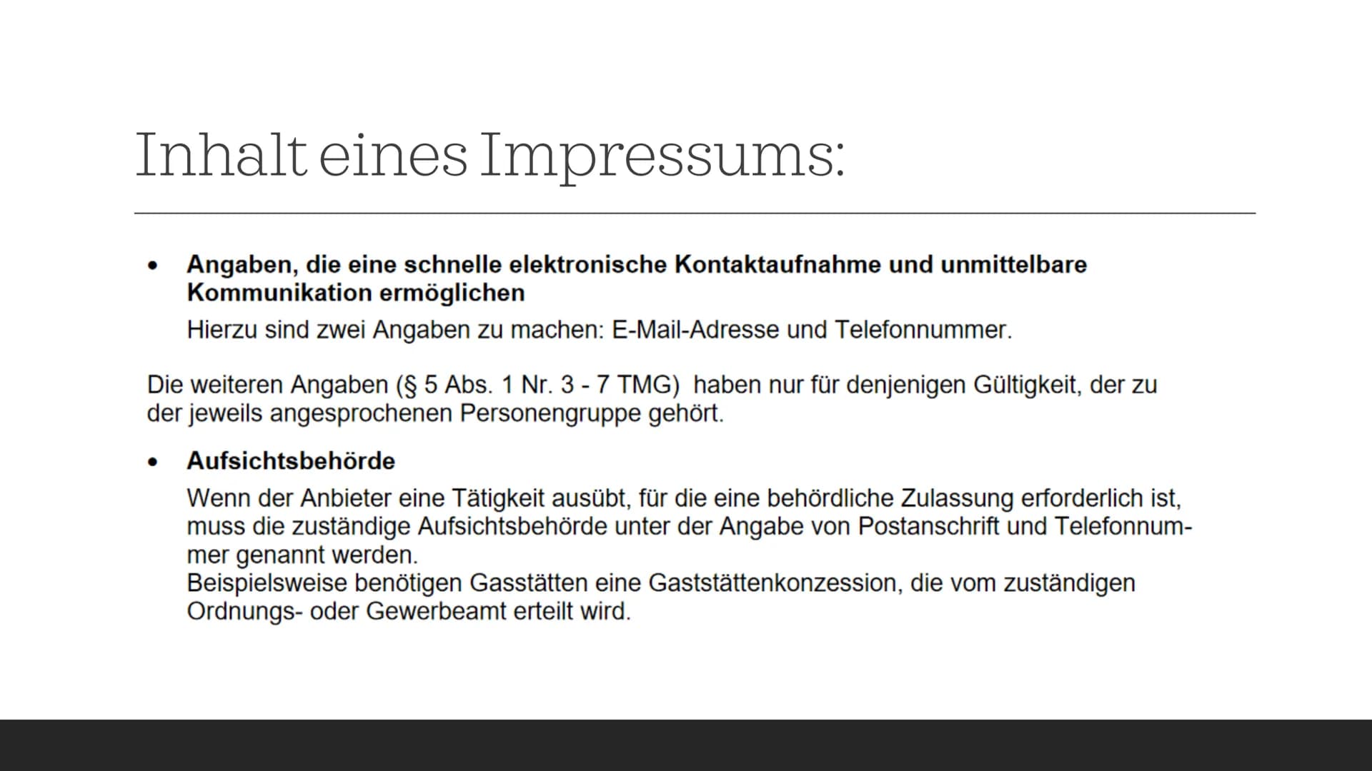 D
A
Impressum Impressum Information:
Telemediengesetz (TMG)
Ursprünglich wurde der Begriff 'Impressum' ausschließlich in Verbindung mit Büch