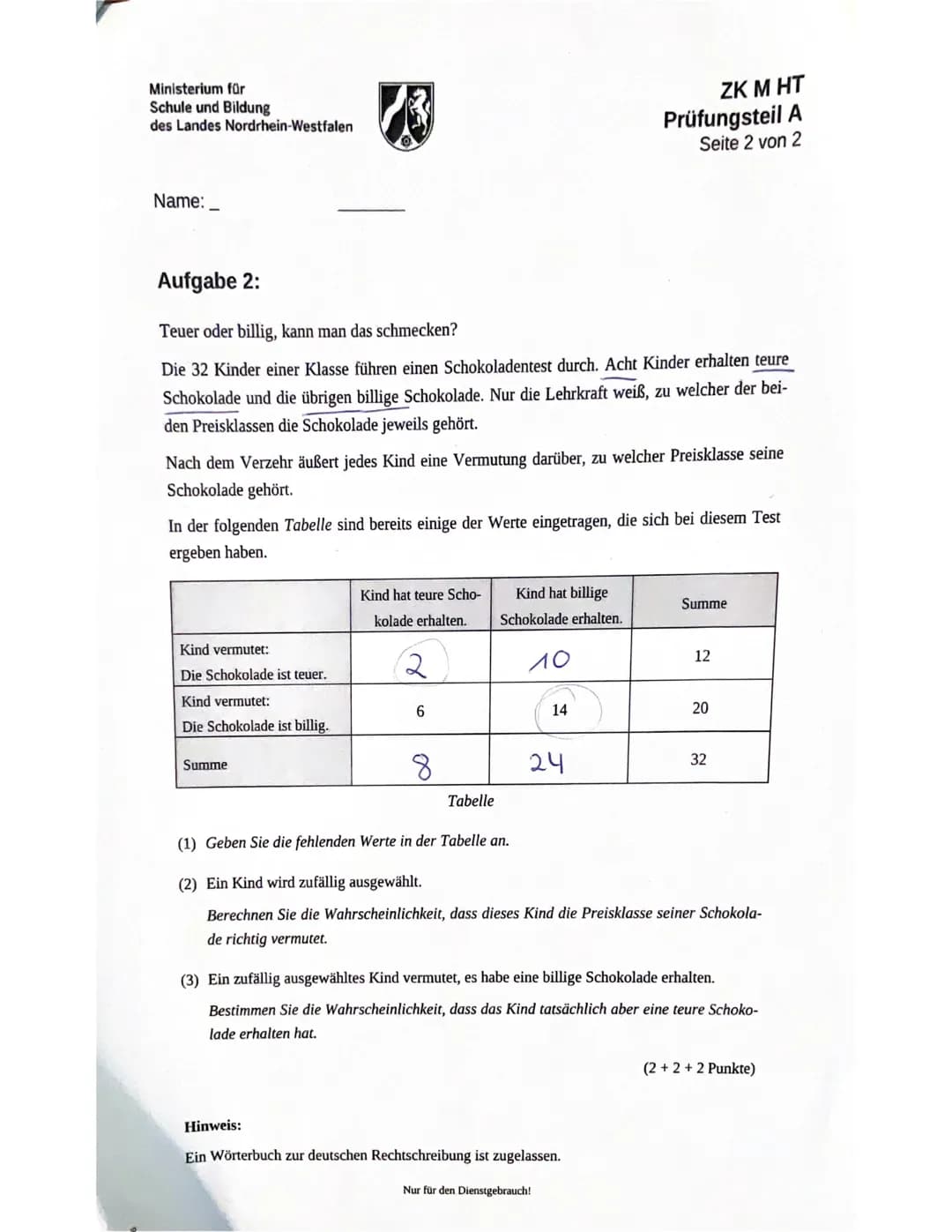 Aufgabe 3.
a) f ( ²³/²) =
23,299
A: Nein es liegt nicht auf dem Graphen der
Funktion f. (Strenggenommen!)
✓
X4=0
Mathe ZK
16
3299
1800
81
2
