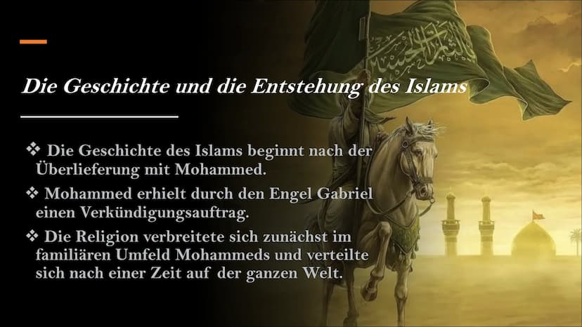 Islam
Präsentation von Iman und Schugufa
- BOSE BR Inhaltsverzeichnis
Die Geschichte und die Entstehung des
Islams
+
--
Unser Gott
Die Proph