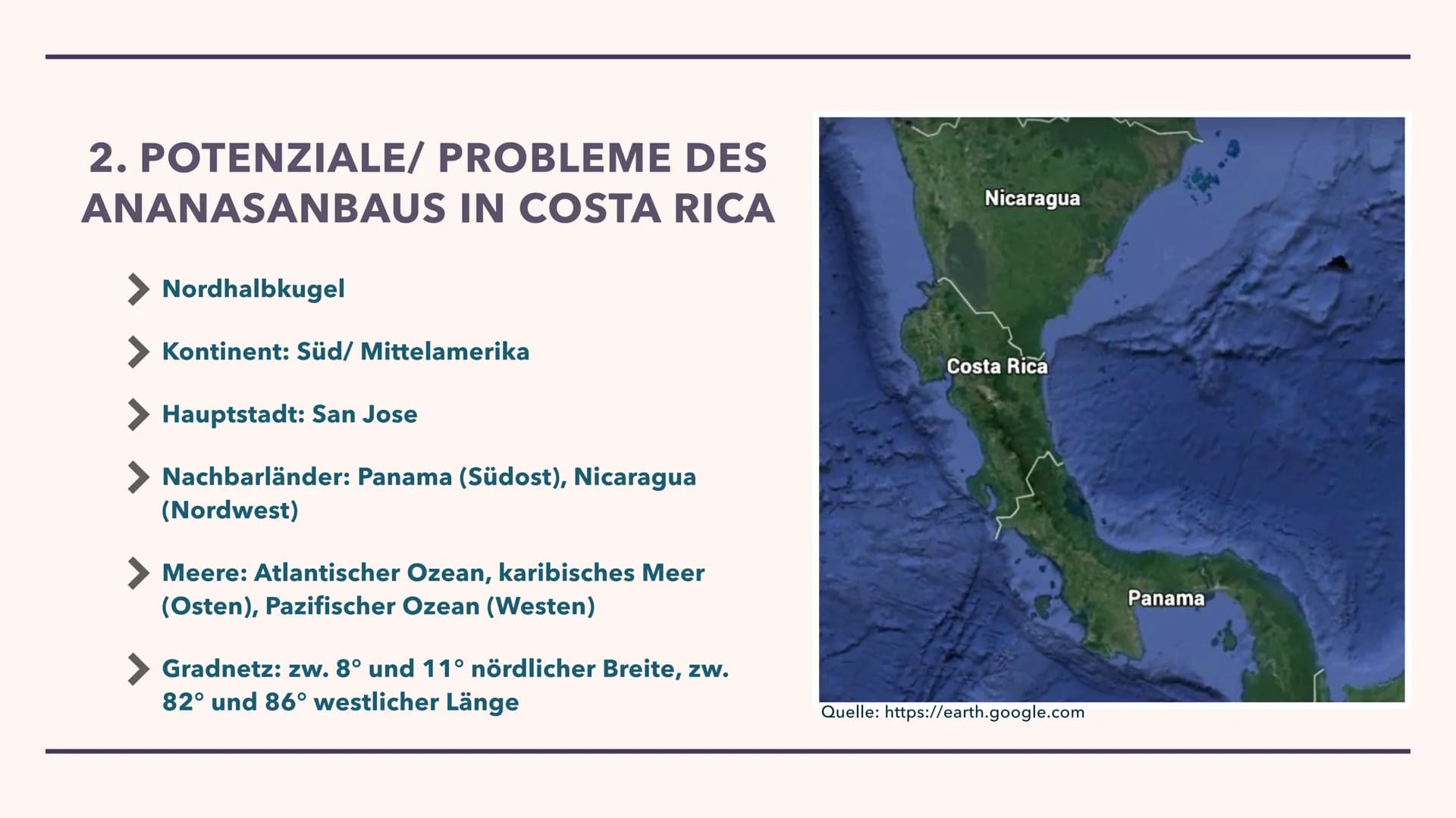 LANDWIRTSCHAFT DER
IMMERFEUCHTEN TROPEN
29.10.2021 GLIEDERUNG
1. Brandrodungswanderfeldbau
2. Potenziale/ Probleme des Ananasanbaus in Costa