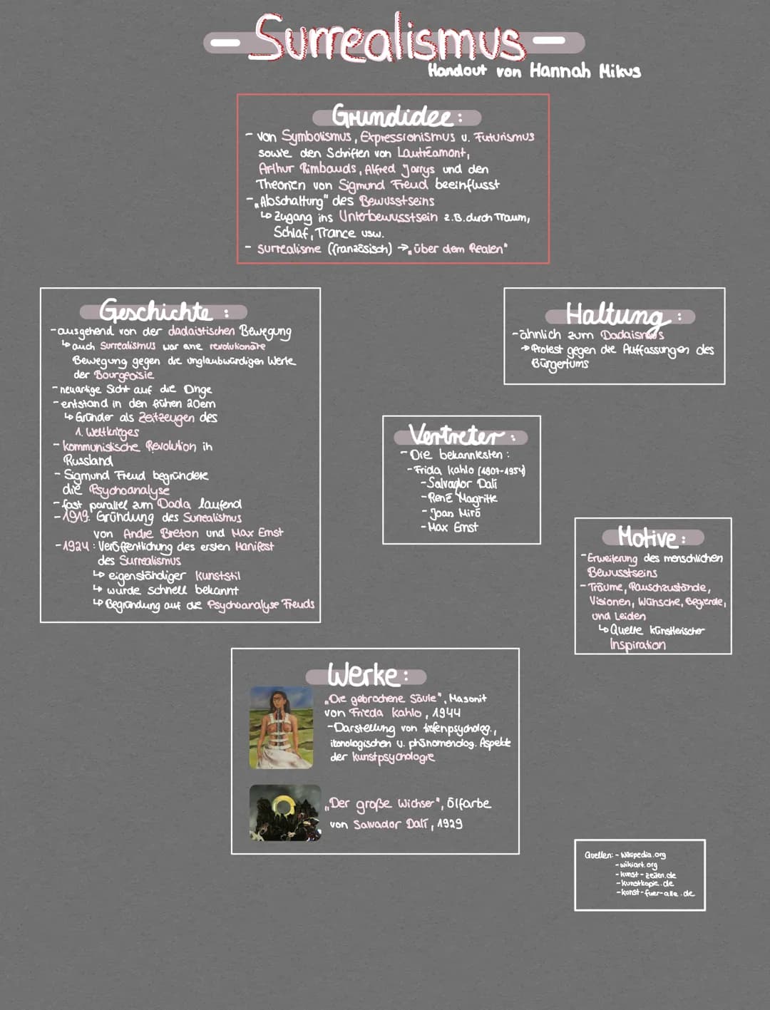 -Surrealismus-
Geschichte:
-ausgehend von der dadaistischen Bewegung
auch Surrealismus war ane revolutionare
Bewegung gegen die unglaubwürdi
