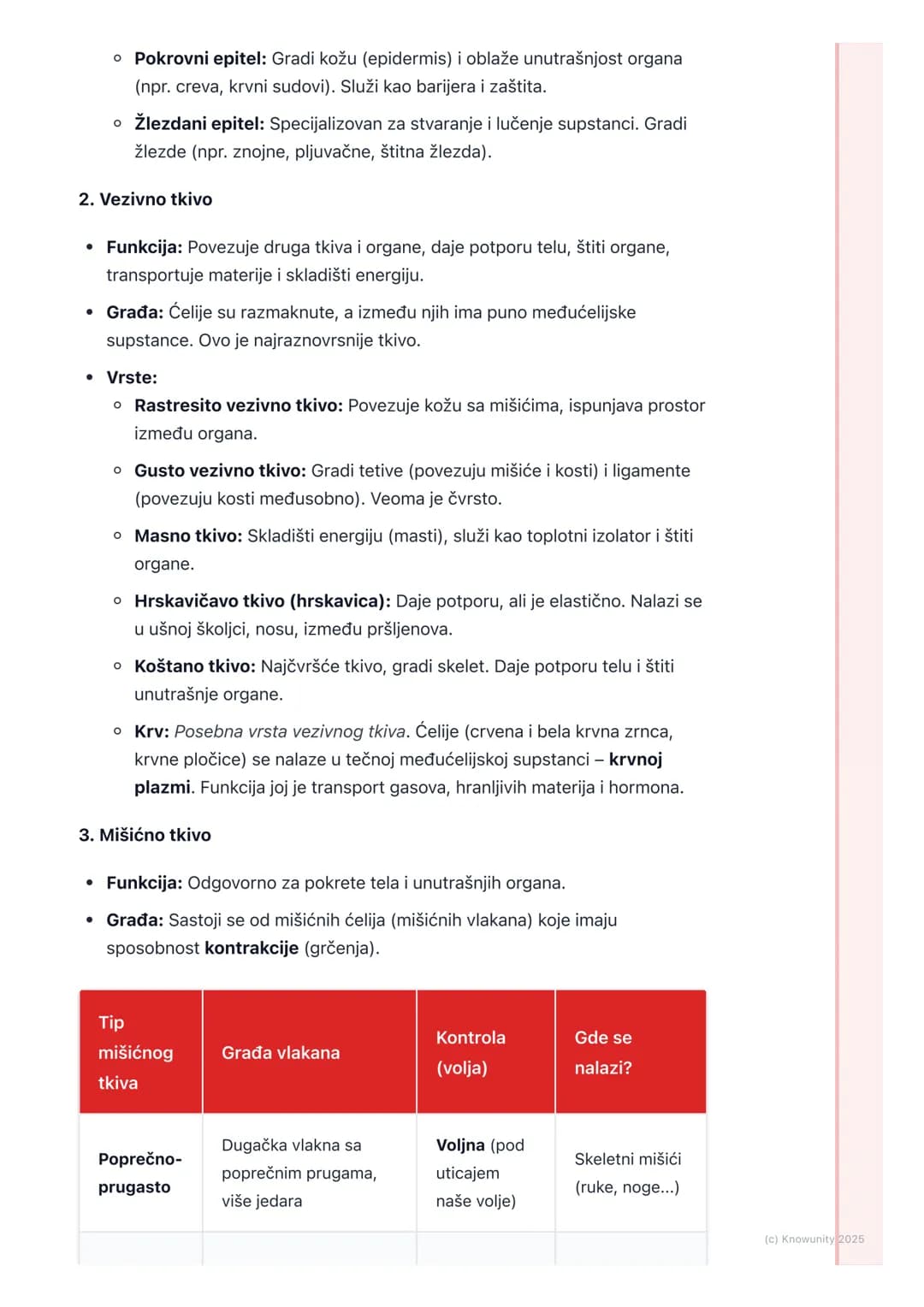 # Tkiva

## Uvod u tkiva

Tkiva su grupe ćelija koje su slične po obliku, funkciji i poreklu. One rade
zajedno kao tim da bi obavile određen