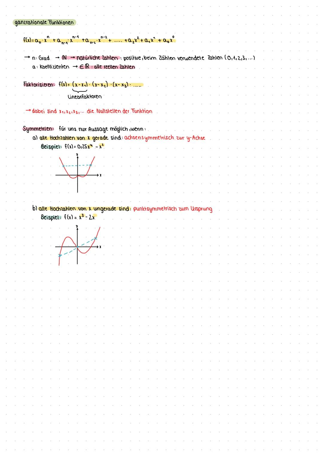 ganzrationale Funktionen
n
n-1
f(x) = a₁∙x^² + α²₁² ₁²x²
Tanz
n-2
+Q₂x² + a₁x² + a₁x°
positive, beim Zählen verwendete Zahlen (0,1,2,3,...)

