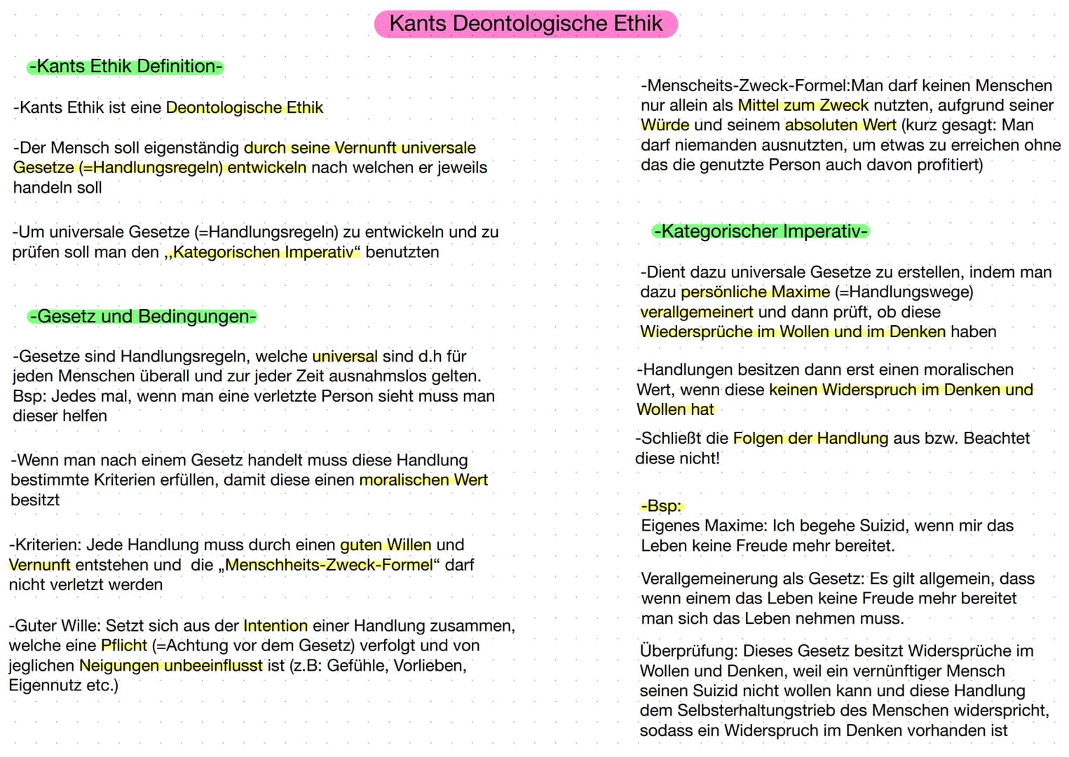 -Kants Ethik Definition-
Kants Deontologische Ethik
-Kants Ethik ist eine Deontologische Ethik
-Der Mensch soll eigenständig durch seine Ver