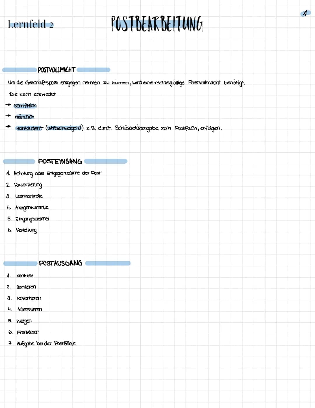 Kaufleute für Büromanagement, Zusammenfassung LF 2 (Büroprozesse und Arbeitsvorgänge)