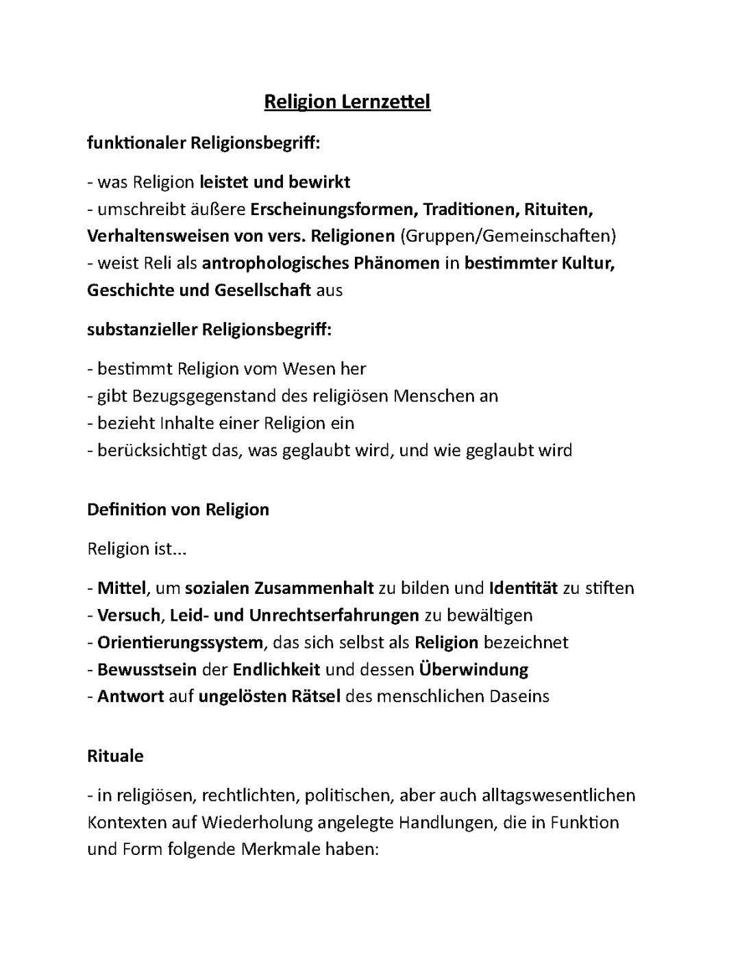 Substanzieller und Funktionaler Religionsbegriff einfach erklärt – Rituale und Funktionen der Religion verstehen