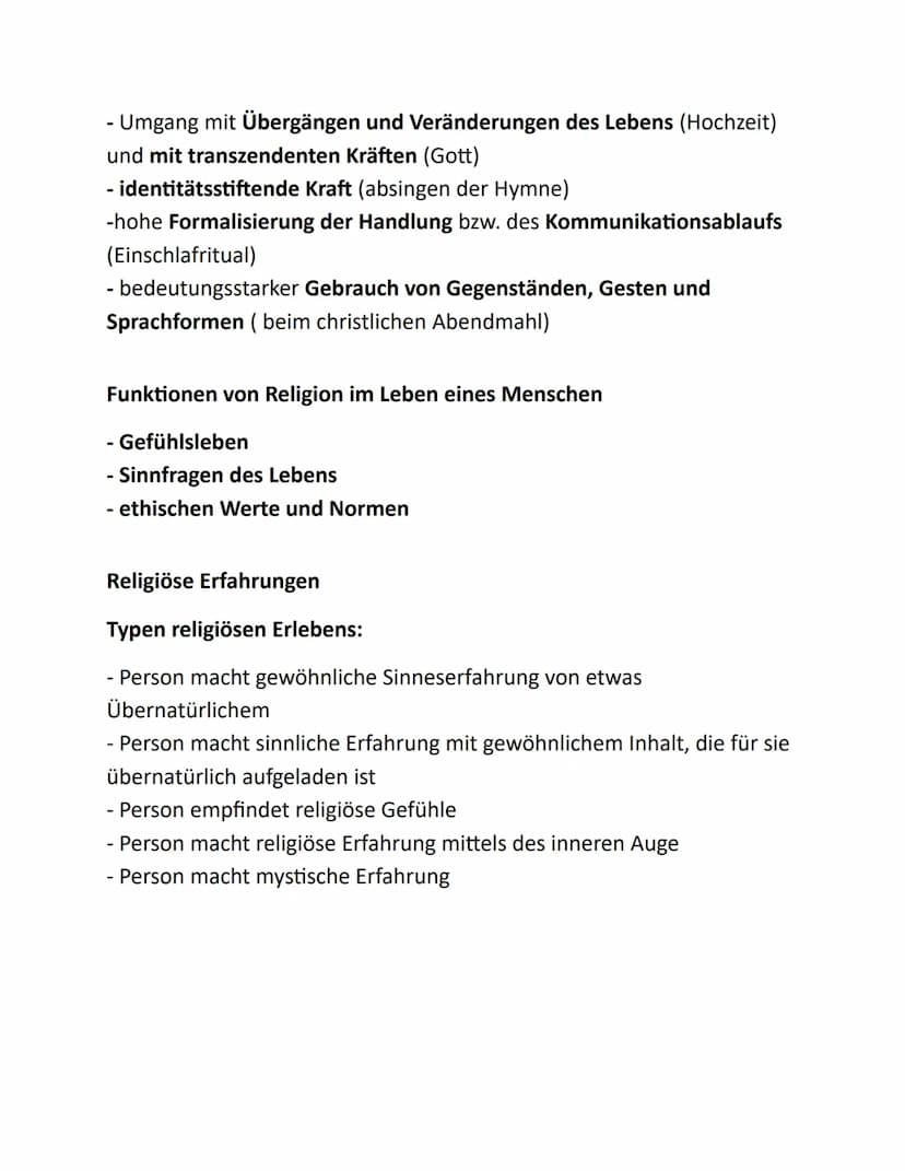 Religion Lernzettel
funktionaler Religionsbegriff:
- was Religion leistet und bewirkt
- umschreibt äußere Erscheinungsformen, Traditionen, R