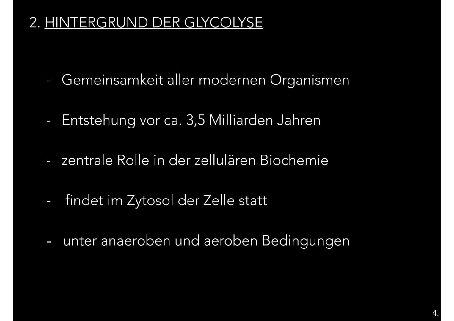 GLYCOLYSE
EIN TEILPROZESS DER ZELLATMUNG
شاہد GLIEDERUNG
1. Allgemeine Informationen
2. Hintergrund
7. Bausteine - Zellmaterial
6. Energiege