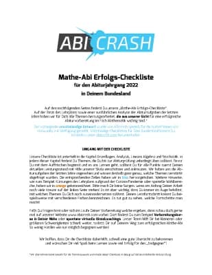 Know ABIcrash Erfolgs-Checkliste für Dein Mathe-Abi 2022 thumbnail