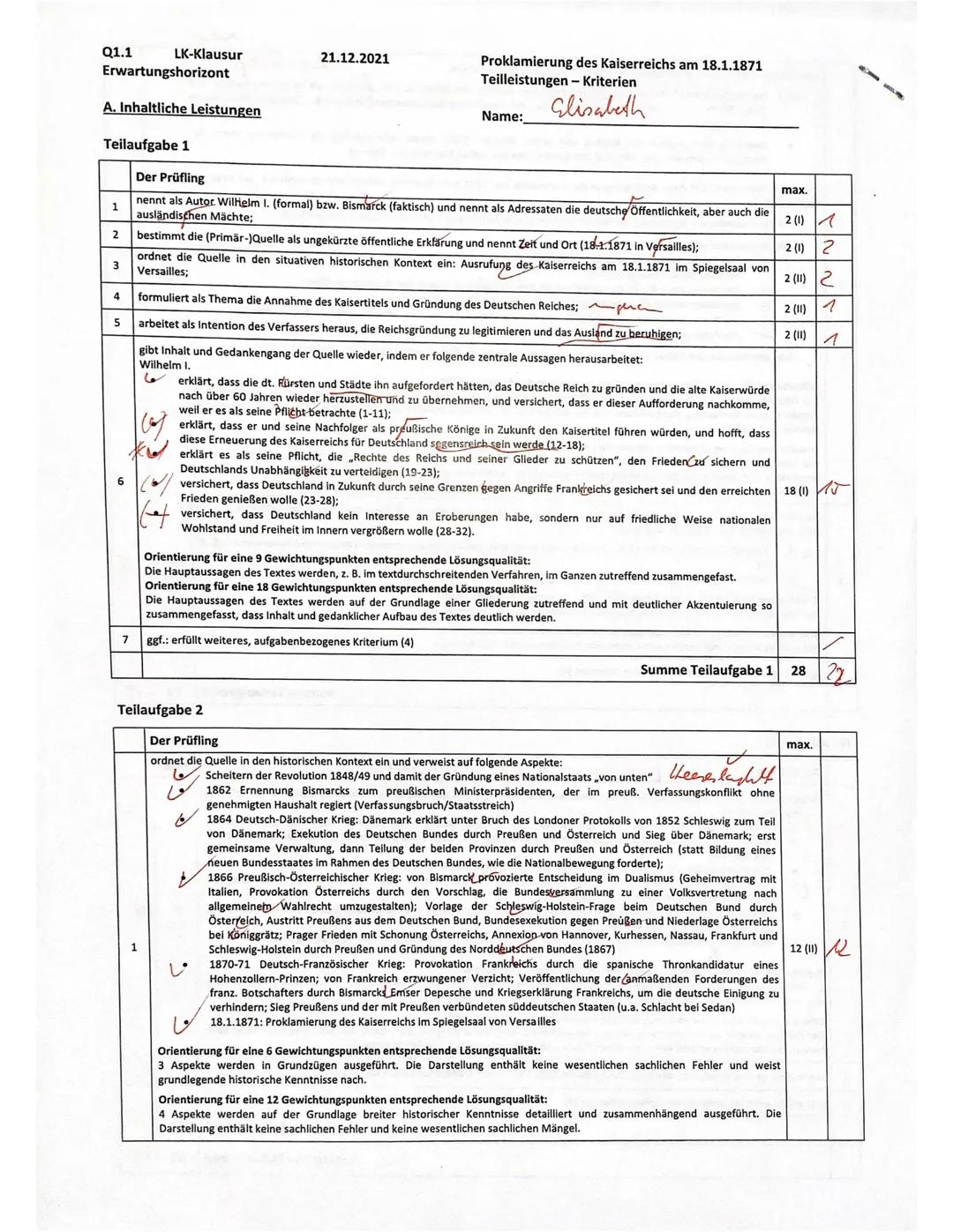 Q 1.1
Thema: Nationalismus und Nationalstaat im 19. Jh.
2. Klausur
Aufgabenstellung:
Interpretiere die vorliegende Quelle, indem Du
1. die Q