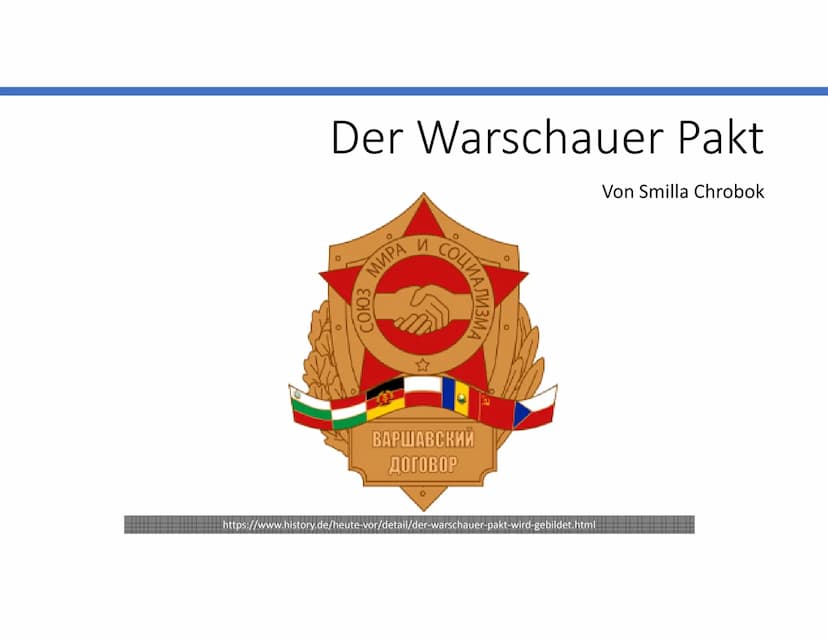 Der Warschauer Pakt
МИРА
СОЮЗ
И
СОЦИАЛИЗМА
ВАРШАВСКИЙ
ДОГОВОР
https://www.history.de/heute-vor/detail/der-warschauer-pakt-wird-gebildet.html