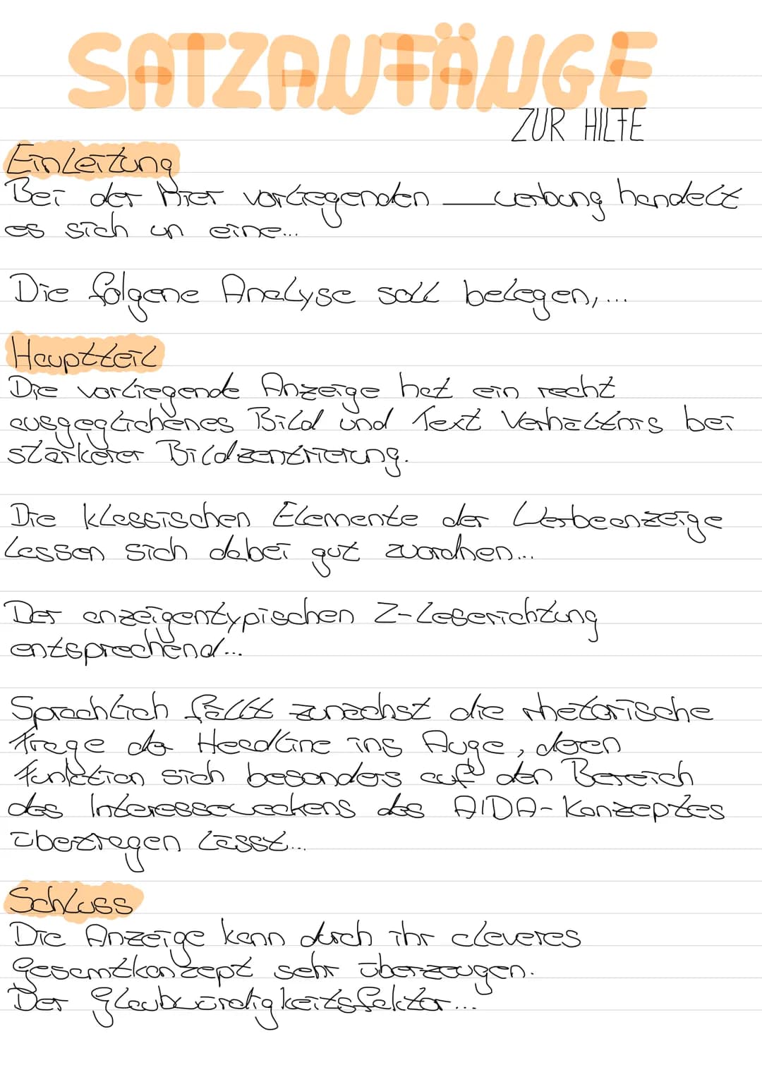 ANZEIGENANALYSE
EINLEITUNG VORBEREITUNG
worum geht es in der Anzeige / Verbung?
Las ist Lichtig makieten.
• Wer ist die Zielgruppe?
Um was f