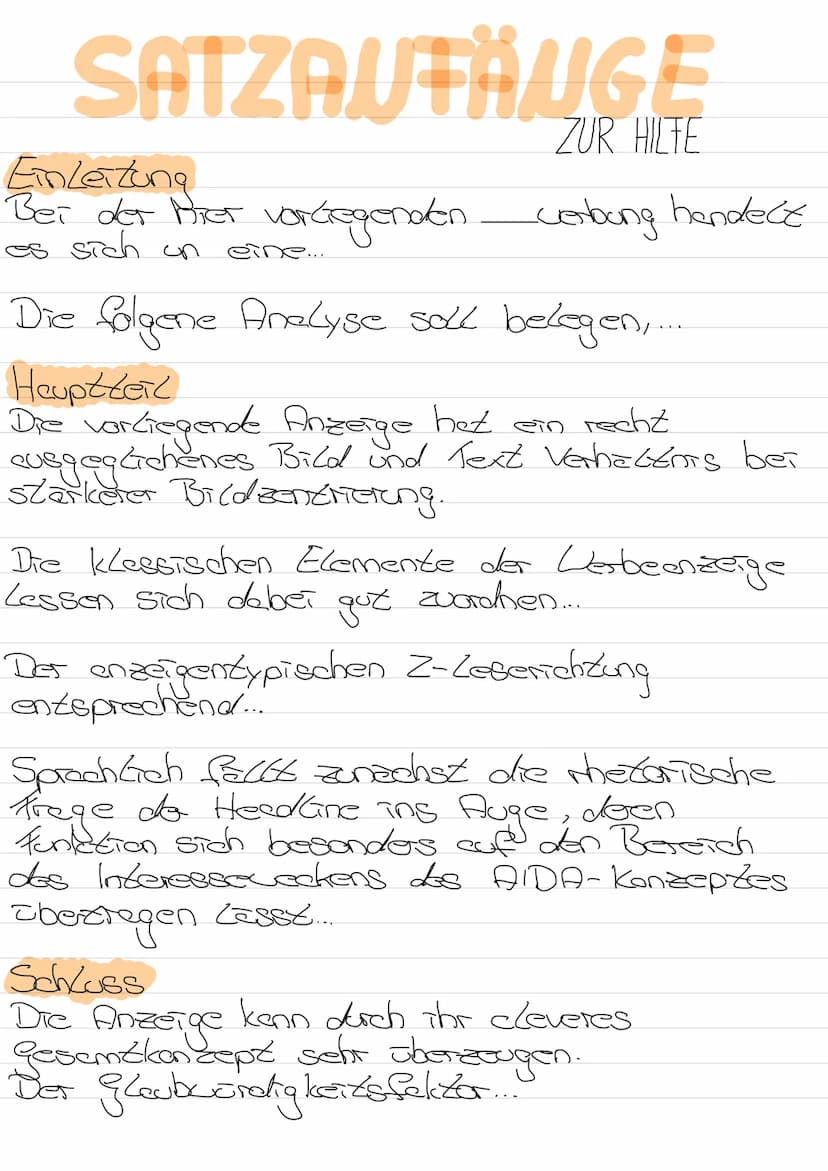 ANZEIGENANALYSE
EINLEITUNG VORBEREITUNG
worum geht es in der Anzeige / Verbung?
Las ist Lichtig makieten.
• Wer ist die Zielgruppe?
Um was f