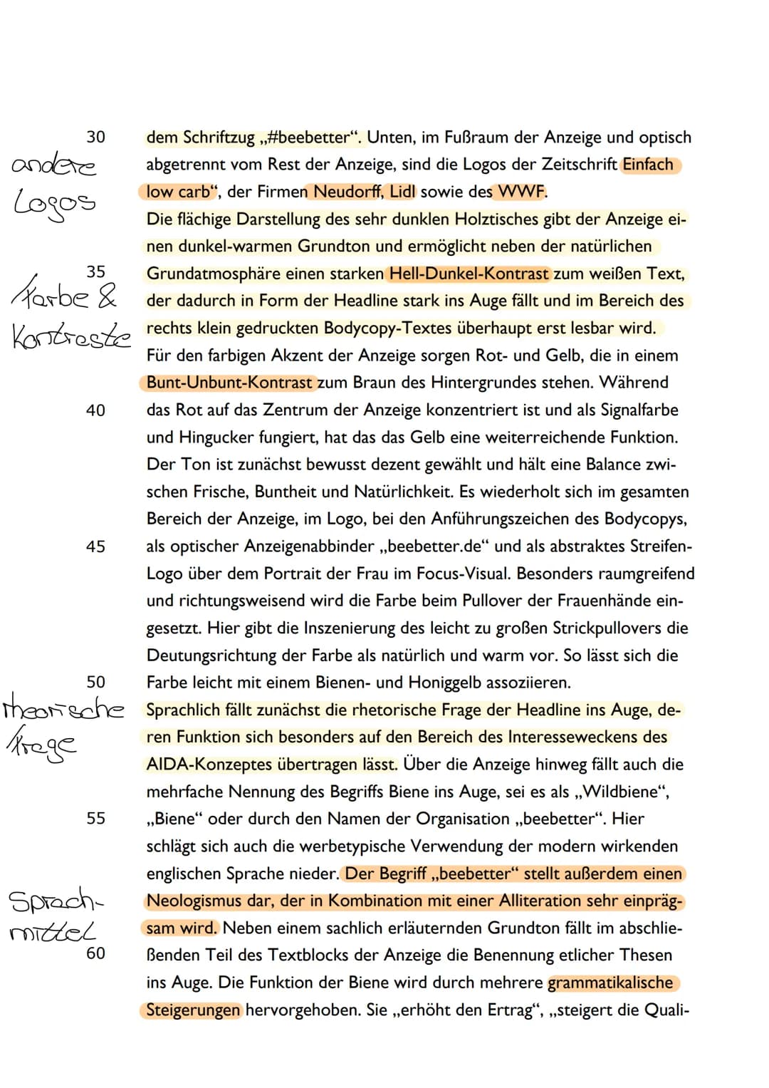 ANZEIGENANALYSE
EINLEITUNG VORBEREITUNG
worum geht es in der Anzeige / Verbung?
Las ist Lichtig makieten.
• Wer ist die Zielgruppe?
Um was f