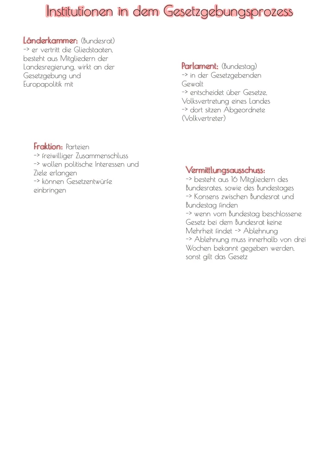 Verfassungsrechtliche Grundlagen des Grundgesetzes
Good to know:
1-19 Grundrechte
20-37 Bund und Länder
38-49 = = Bundestag
50-53 Bundesrat
