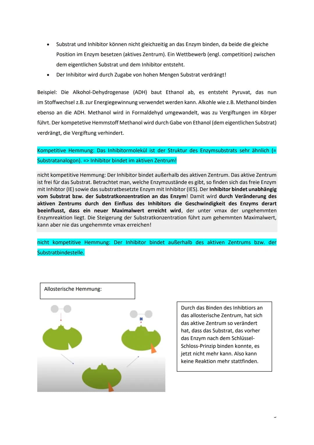 Zusammenfassung: Enzymatik
Enzyme sind Biokatalysatoren
Ein Katalysator ist ein Molekül oder Stoff, der bei einer Reaktion nicht selbst verb