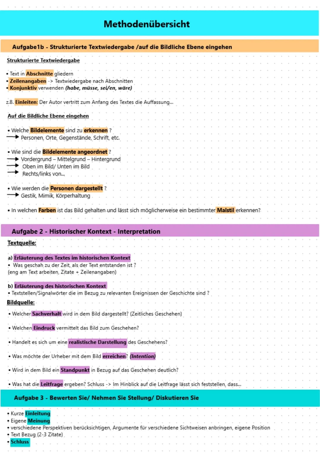 Aufgabe 1a - Einleitung
Einleitung-Textanalyse:
Vorstellung des Materials, des Zeitpunkts, des Ortes:
• Bei dem vorliegenden Text,...." hand