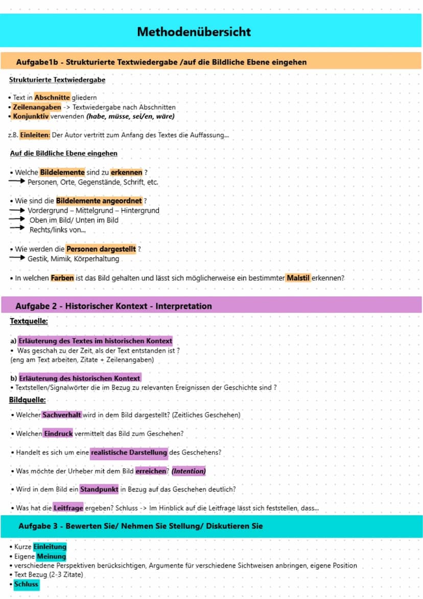 Aufgabe 1a - Einleitung
Einleitung-Textanalyse:
Vorstellung des Materials, des Zeitpunkts, des Ortes:
• Bei dem vorliegenden Text,...." hand