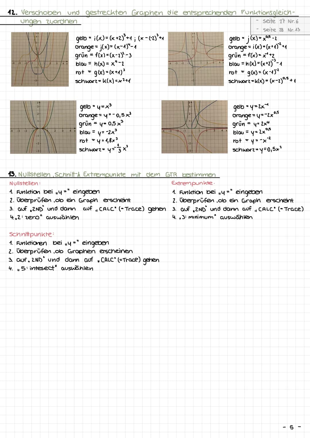 eléméntare funktionen und pótenzfunktionen
1. Allgemein
Definition:
Eine Funktion f mit der Funktionsgleichung f(x)=x" mit xERR und neN\ {0}