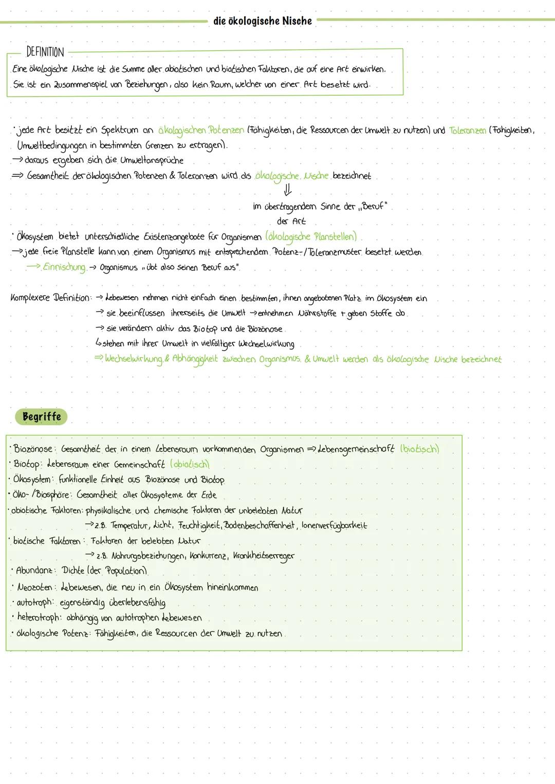 # Ökologie

INFO
- beschäftigt sich mit den
Wechselbeziehungen zwischen Organismen
und ihrer Umwelt

Ebenen

- Autökologie einzelner Organis