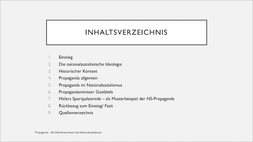 PROPAGANDA
ALS MACHTINSTRUMENT DES NATIONALSOZIALISMUS
2020/21
Ganz Deutſchland
hört den Führer
mit dem Volksempfänger INHALTSVERZEICHNIS
Ei