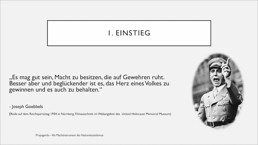 PROPAGANDA
ALS MACHTINSTRUMENT DES NATIONALSOZIALISMUS
2020/21
Ganz Deutſchland
hört den Führer
mit dem Volksempfänger INHALTSVERZEICHNIS
Ei