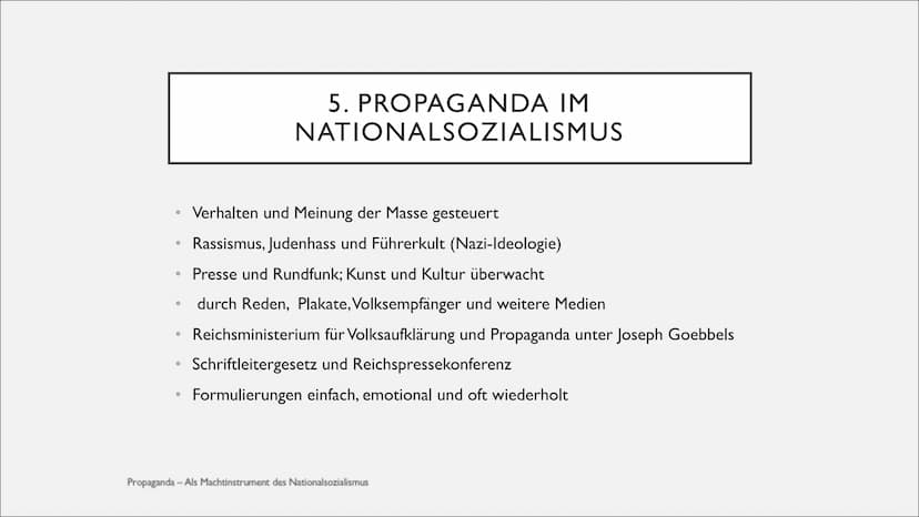 PROPAGANDA
ALS MACHTINSTRUMENT DES NATIONALSOZIALISMUS
2020/21
Ganz Deutſchland
hört den Führer
mit dem Volksempfänger INHALTSVERZEICHNIS
Ei