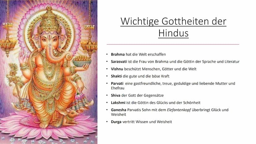 Gly
7549
Götter im Hinduismus ●
Allgemeines
• Entstehung
●
Inhaltsverzeichnis
●
Kastensystem
Wiedergeburt
Rituale und Feste
●
• Götter und G