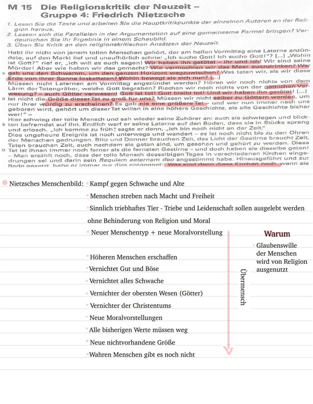 M 14
1
Die Religionskritik der Neuzeit -
Gruppe 3: Sigmund Freud
1. Lesen Sie die Texte und arbeiten Sie die Hauptkritikpunkte der einzelnen