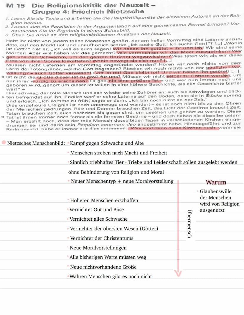M 14
1
Die Religionskritik der Neuzeit -
Gruppe 3: Sigmund Freud
1. Lesen Sie die Texte und arbeiten Sie die Hauptkritikpunkte der einzelnen