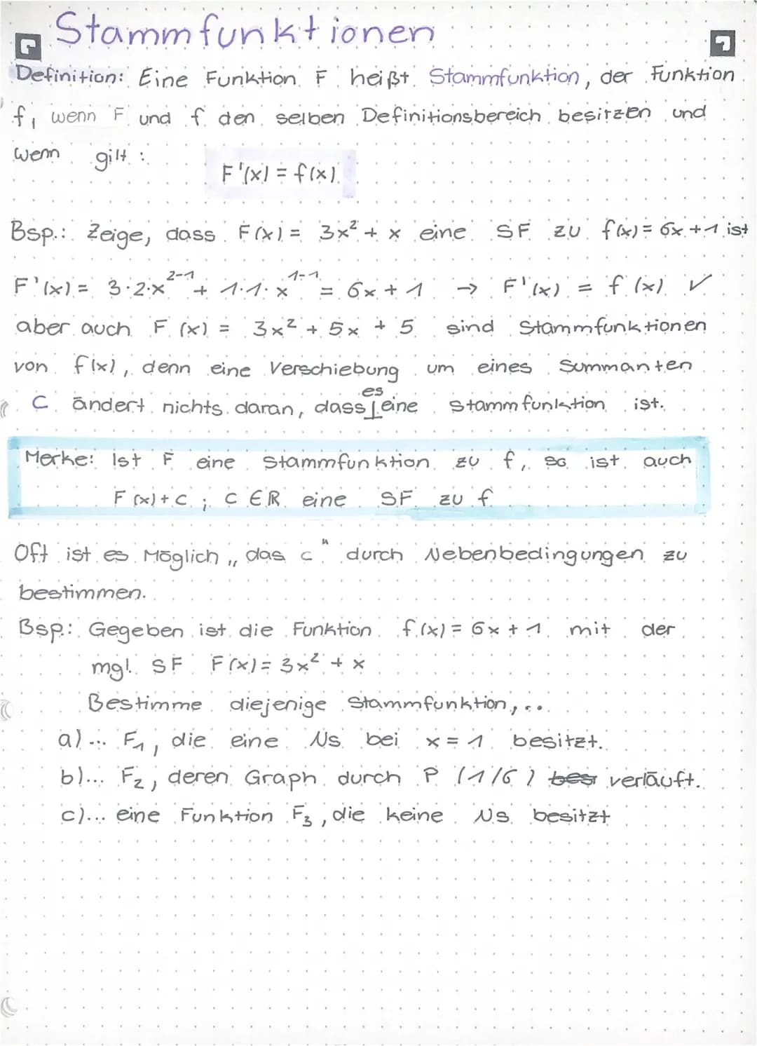 Stammfunktionen 
