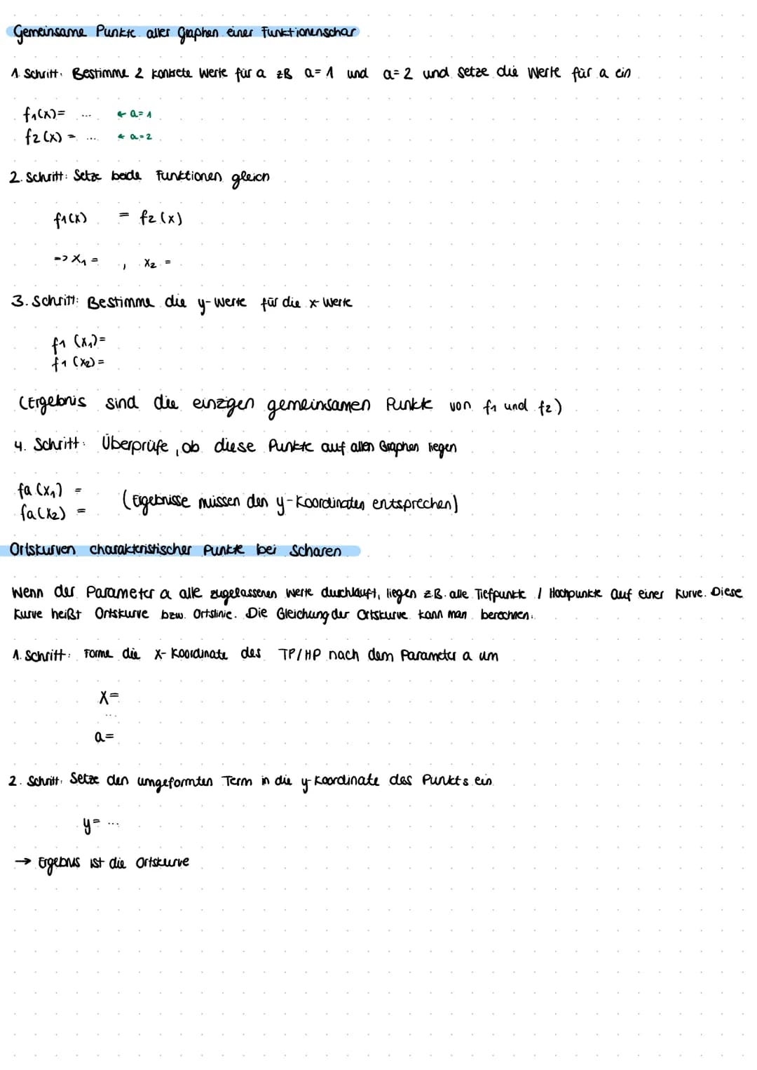 Rechnerische Bestimmung lokaler Extrema
A. Schritt: Erste und Zweite Ableitung bilden
f'(x) =
f"(x) =
2. Schritt: Nullstellen von f'(x) bere