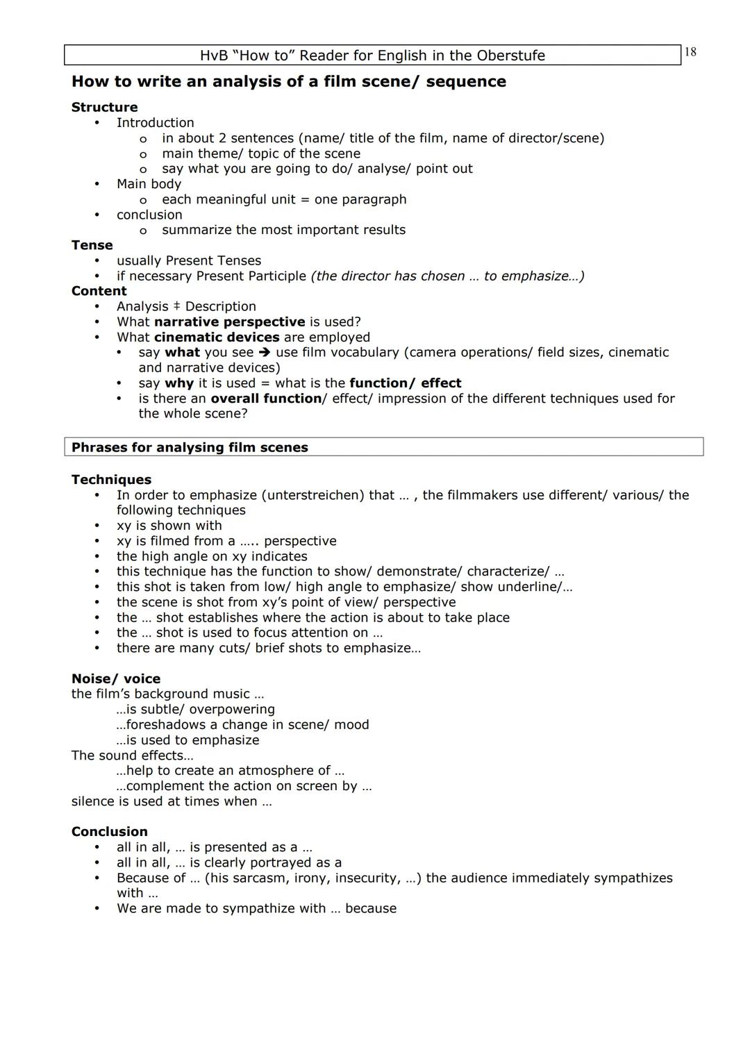 HvB "How to" Reader for English in the Oberstufe
Introduction
This collection of "How to do" materials is a guideline for you to help you go