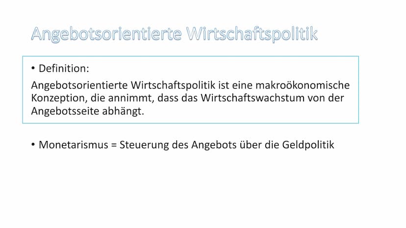 Verena Achiaa,
Christina Grottendieck,
Michelle Beitenger
Wirtschaftspolitische
Konzeptionen
Angebotsorientierte Wirtschaftspolitik
1
10
10 