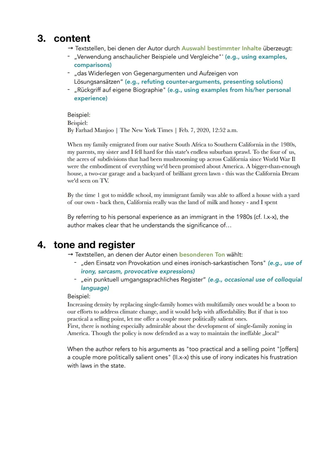 How to analyse "use of language"
1. imagery
Textstellen, bei denen der Autor sprachliche Bilder nutzt:
,,eine Bildhafte Sprache"; ,,anschaul