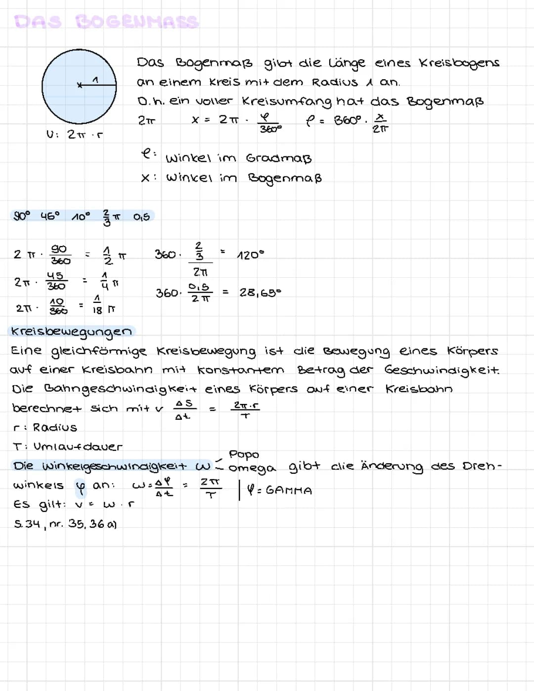 der bogenmass