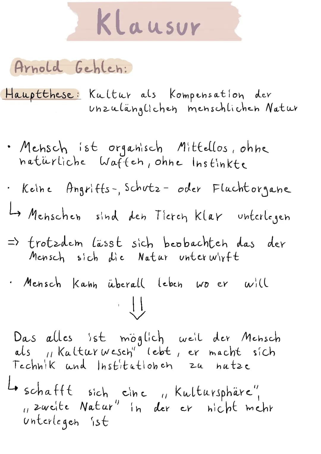 Theorie von Arnold Gehlen 