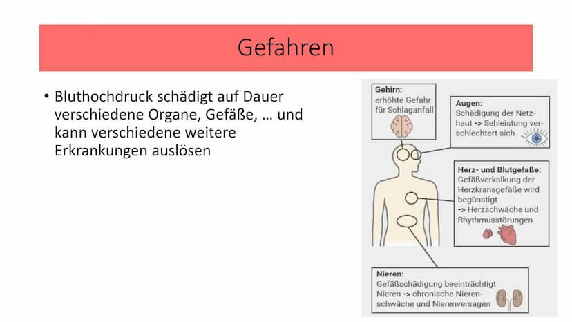 Bluthochdruck
Biologie / Klasse / Name / Datum Allgemein
• ,,arterille Hypertonie"
Der Blutdruck des arteriellen Gefäßsystems ist chronisch 