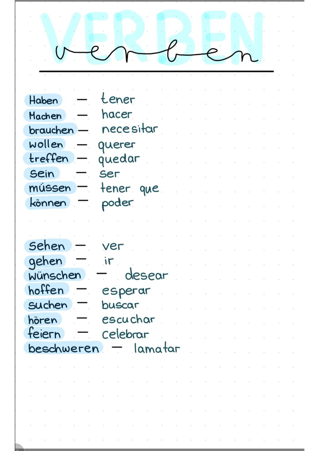 Satzanfänge und Verben: Deutsch, Englisch, Spanisch - Listen & PDFs für Grundschule bis Klasse 7