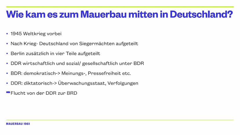 ,,Niemand hat die Absicht, eine Mauer
zu
errichten"
Walter Ulbricht HOE
Mauerbau 1961.
DIANA ALEXAND MENNER
LIZE
IZE Gliederung
●
●
Wie kam 